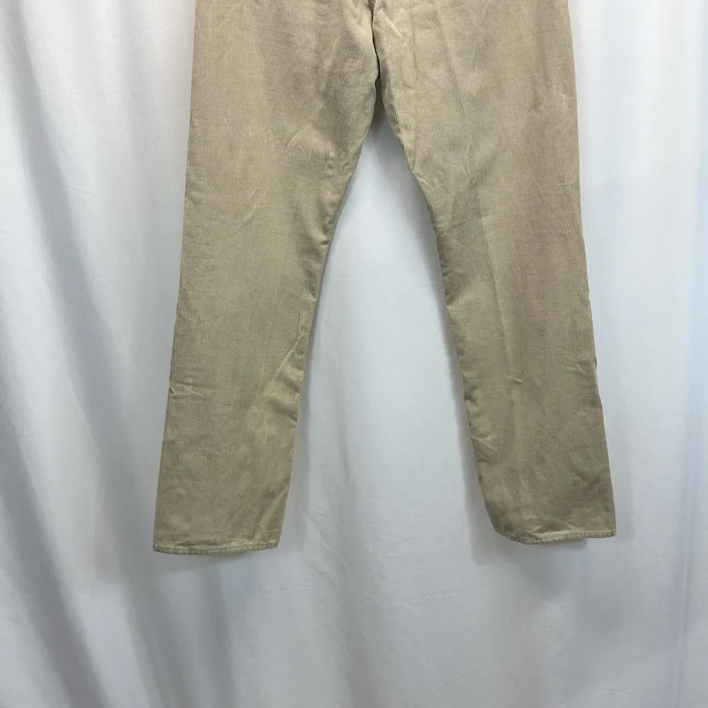 J Crew Corduroy Pants Mens 33x32  Brown Tan Straight Preppy Casual Academia